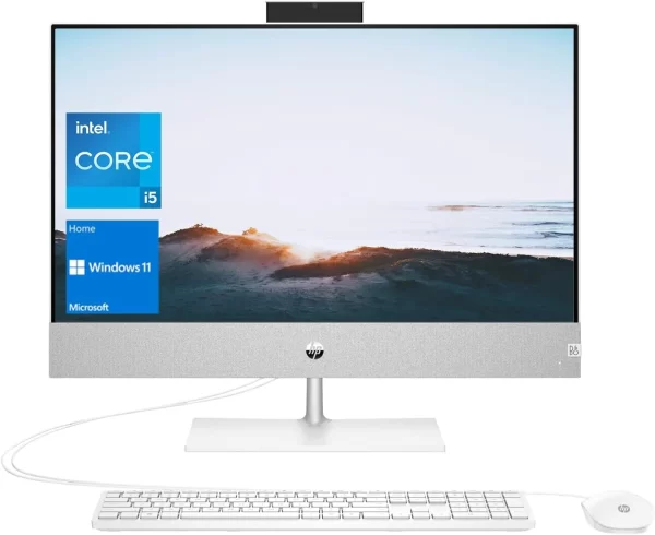 HP PAVILION 24 -CA1091NH AIO PC, INTEL CORE I5-12400T, 8GB /512SSD /2GB NVIDIA GEFORCE MX450 DEDICATED GRAPHICS, 23.8" TOUCHSCREEN FHD, WIN11 HOME, WIRED KEYBOARD &MOUSE, SNOW FLAKE WHITE (6X8X0EA) (7 UNITS LEFT) - Image 2