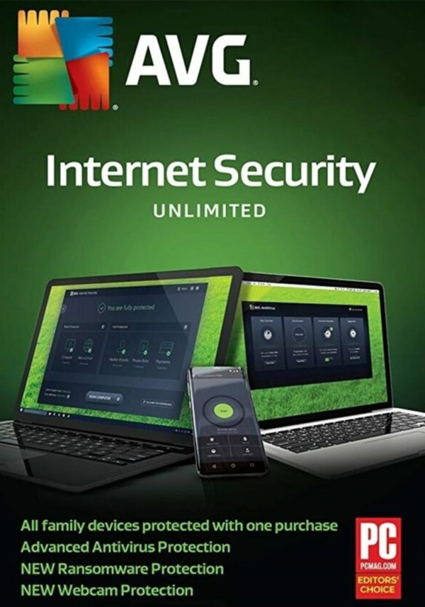 AVG INTERNET SECURITY UNLIMITED DEVICES, 1 YEAR